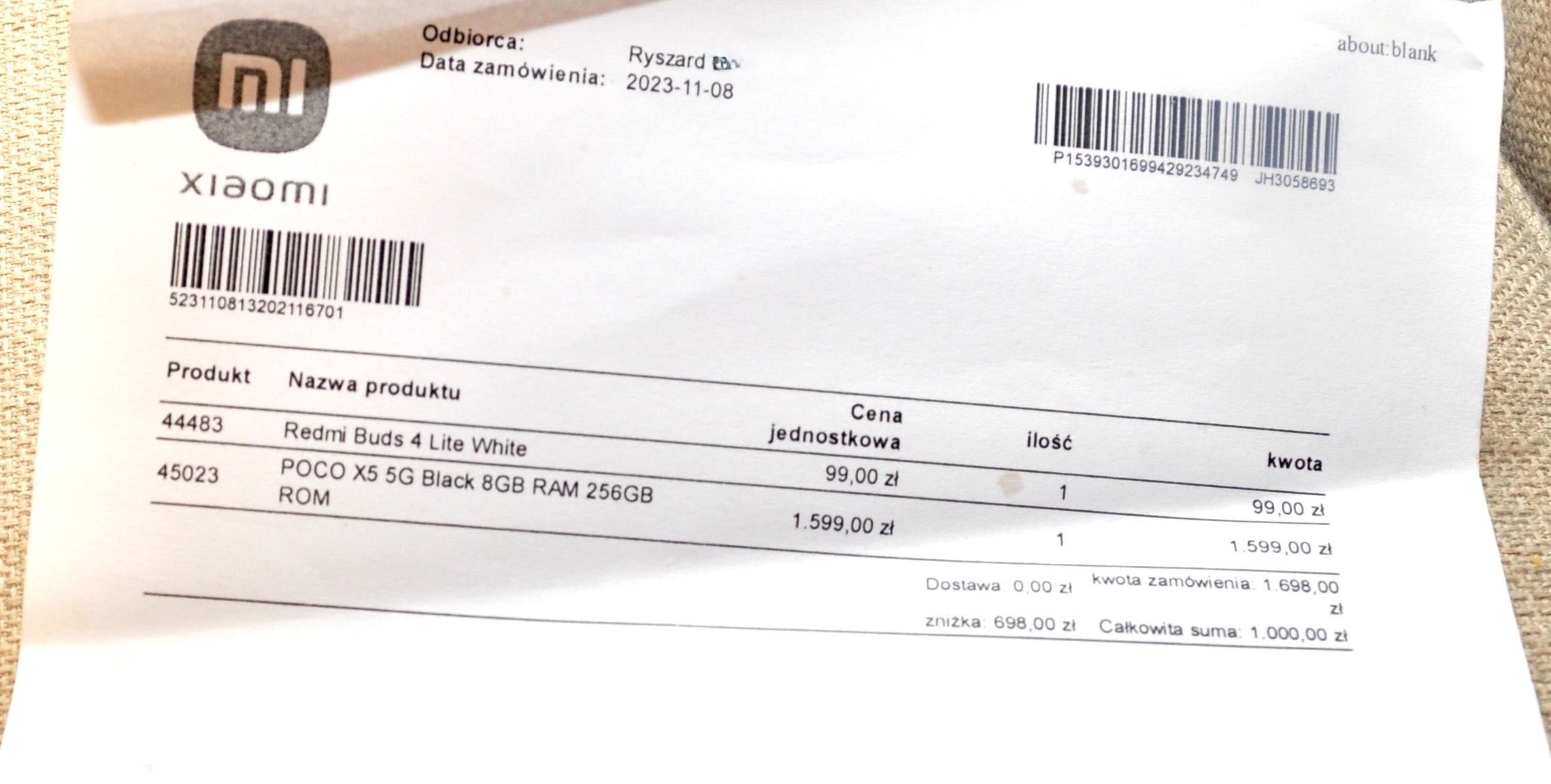 POCO X5 5G 8GB RAM, 256GB ROM,  Czarny używany 11 miesięcy