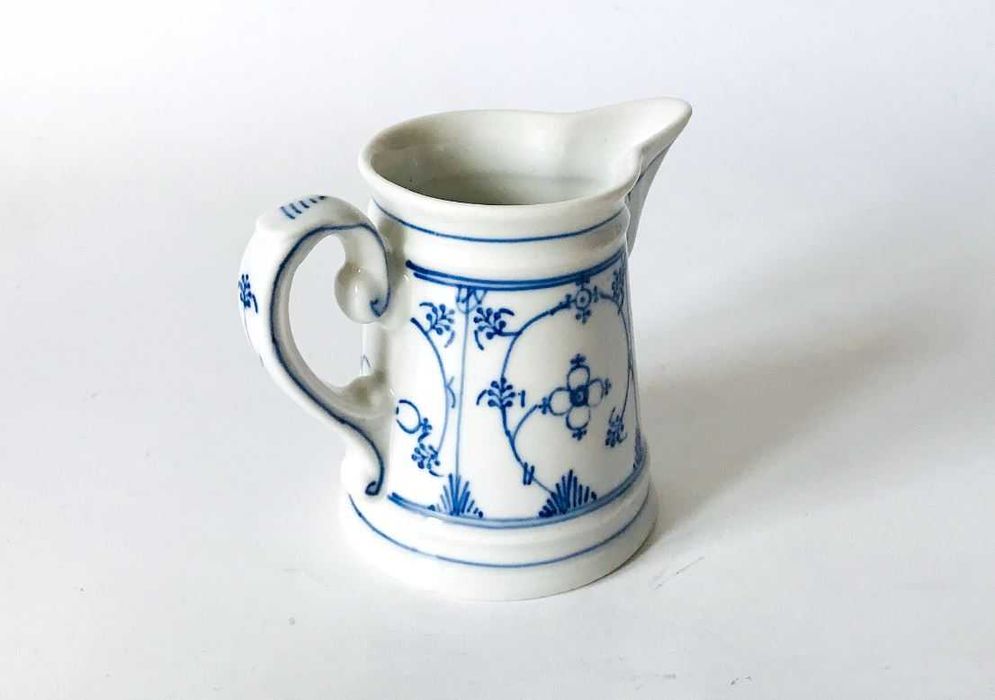 Mlecznik dzbanuszek Wzór Słomkowy Porcelana Kobalt elegancki