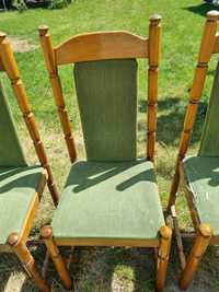 Krzesła retro, drewniane z obiciem