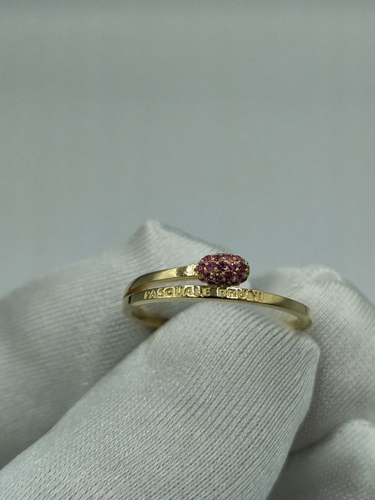 Брендовое золотое кольцо-спичка