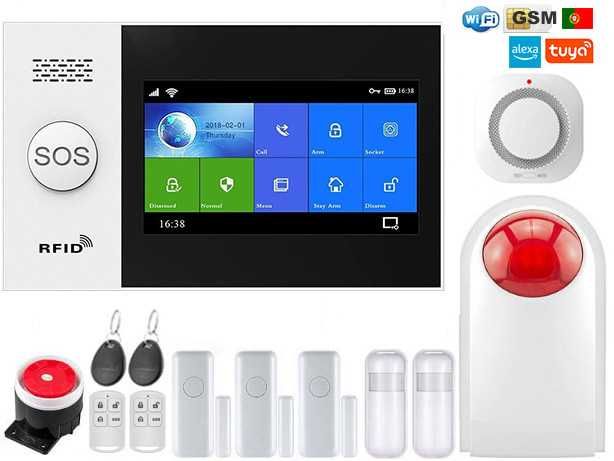 Alarme Tuya Casa/Lojas sem Fios GSM/WiFi/SOS Android/iOS NOVO