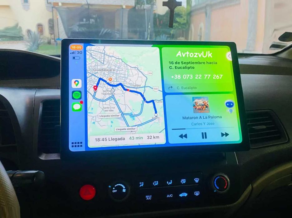 Android 14 HONDA Civic GPS USB Tesla Сивик 2 дин din CarPlay Магнитола