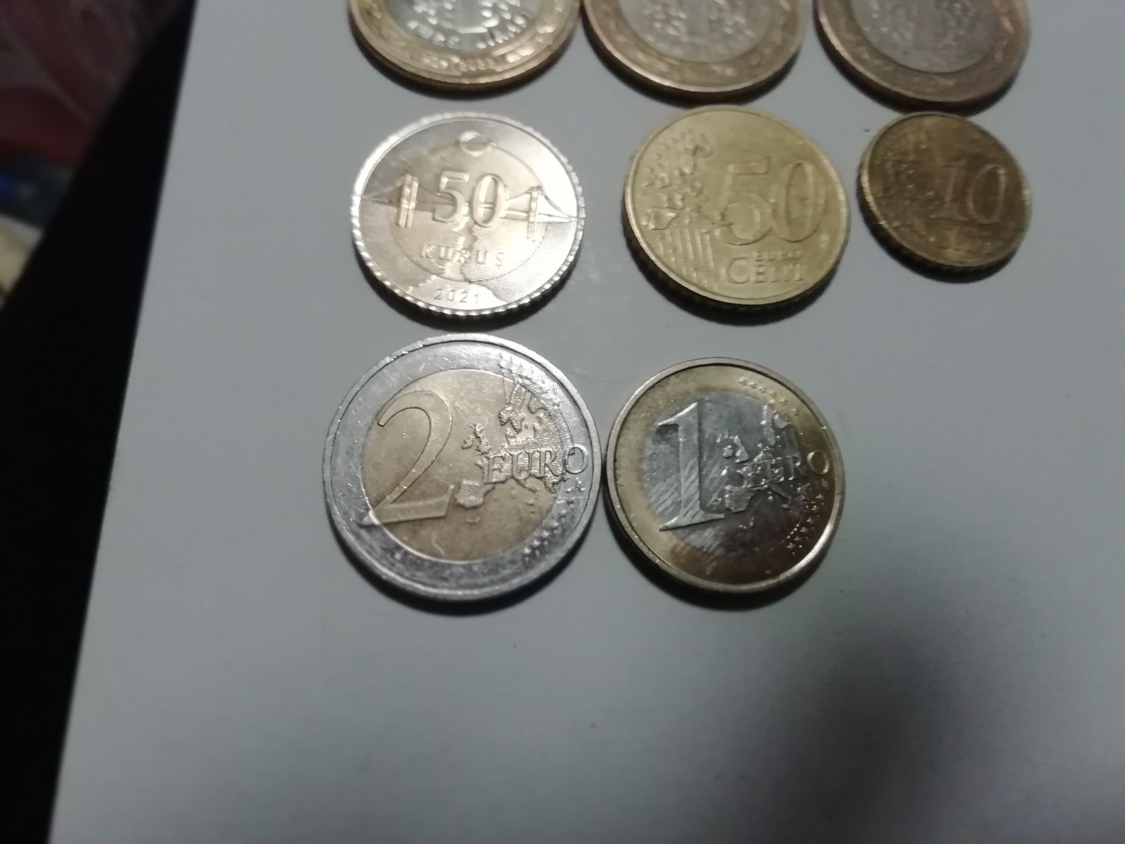 Монеты Евро и Турция