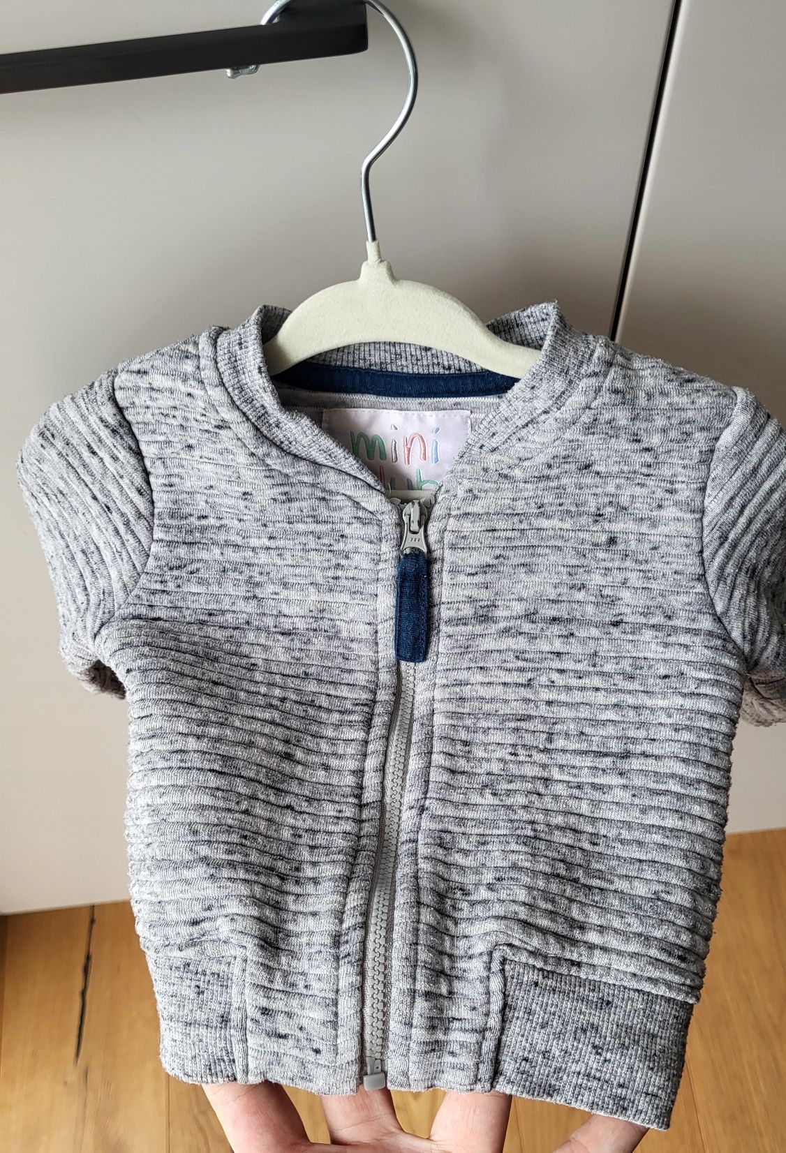 Bluza 62 Mini Club szara suwak 6.5kg 0-3 miesiąca jesienna lekka