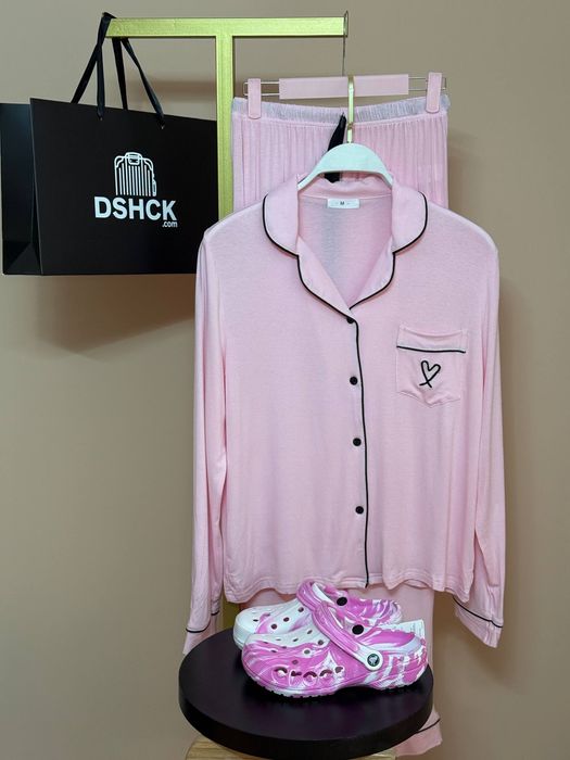 Пижама в стиле Victoria secret розовая М /піжама рожева стиль VS