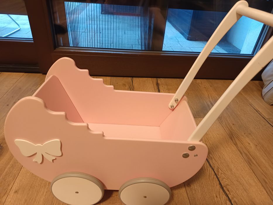Wózek dla lalek drewniany
