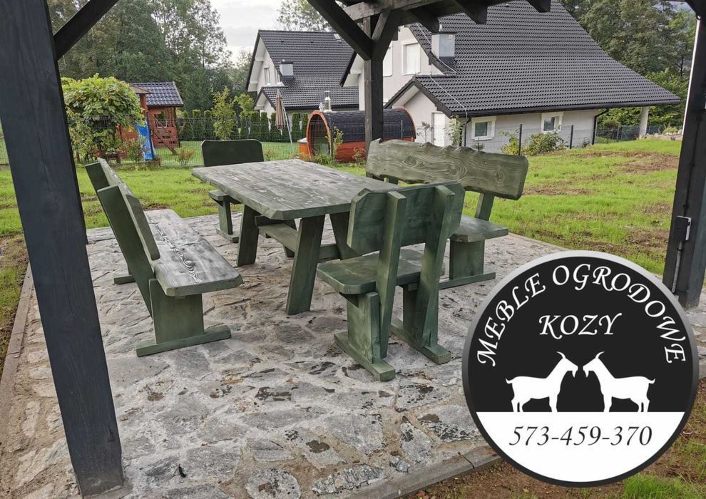 NOWE CENY! Meble ogrodowe drewniane góralskie. Lite drewno ławka stół