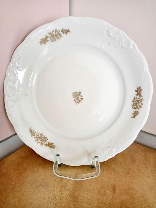 Talerz porcelanowy duży płaski Wałbrzych