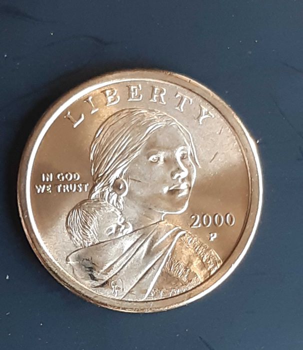 Dollar Sacagawea z 2000 roku mennica P prosto z rolki menniczej