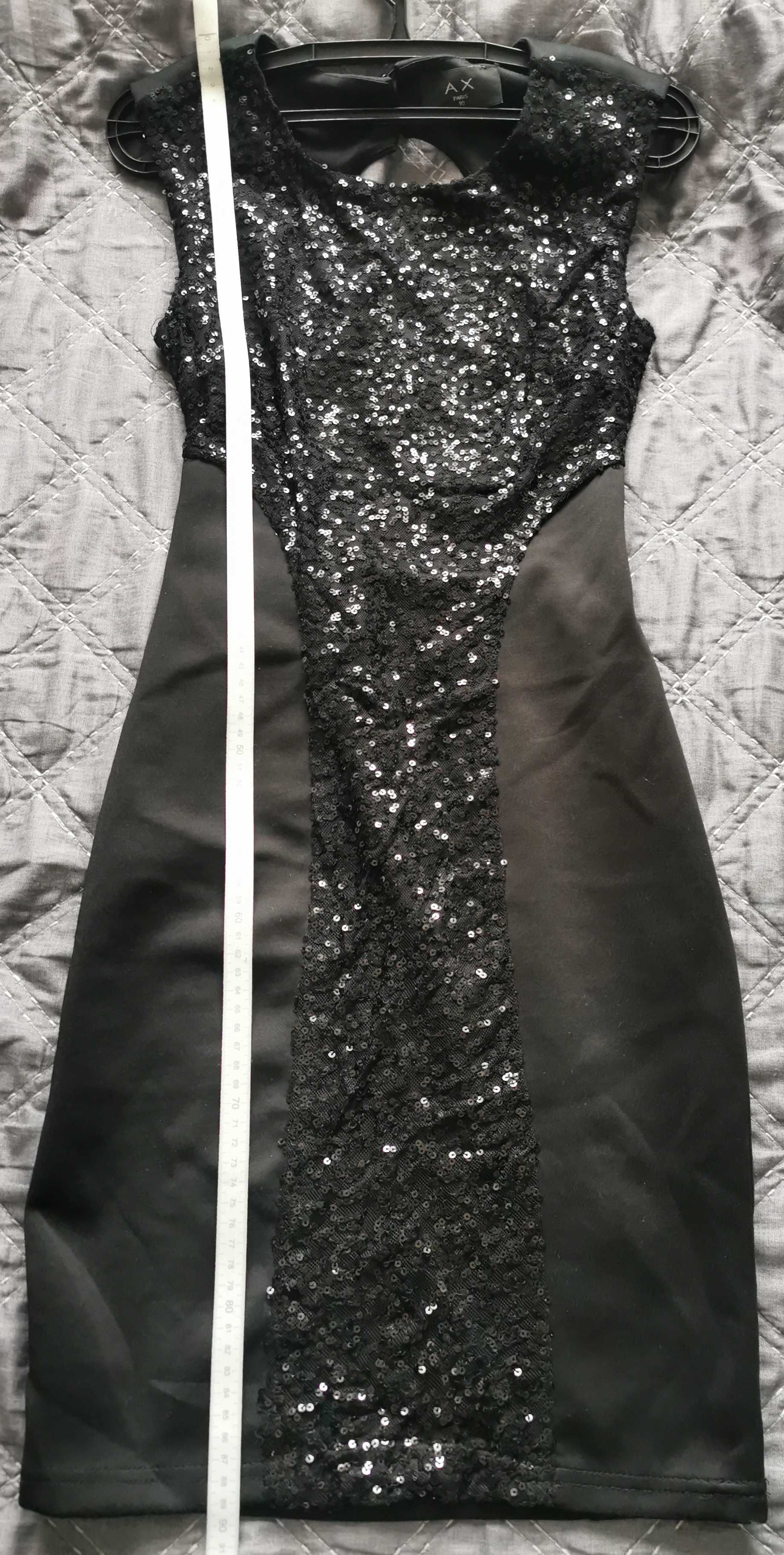 Czarna sukienka z cekinami rozmiar 10, firmy AX Paris