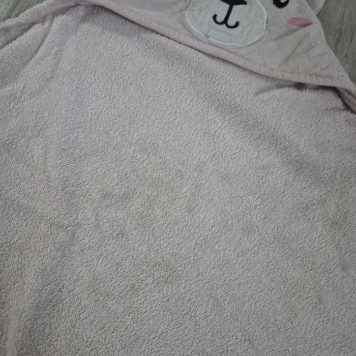 Duży różowy ręcznik z kapturkiem dla dziecka, 88x100 cm