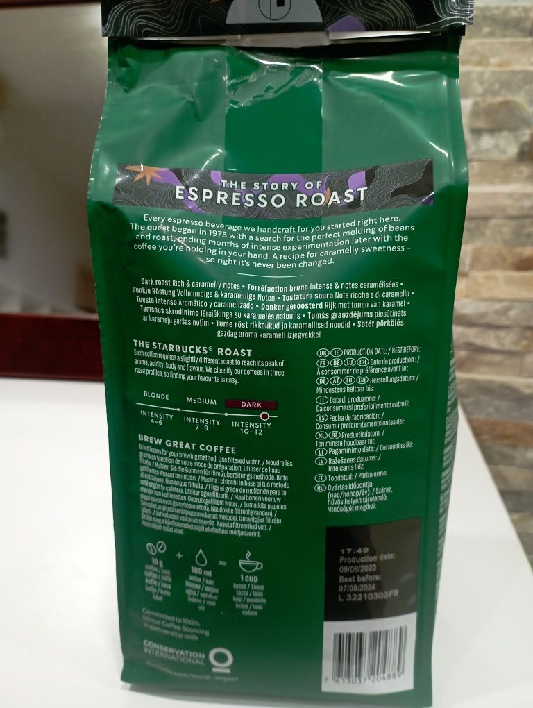 Café Starbucks Espresso Roast em grão