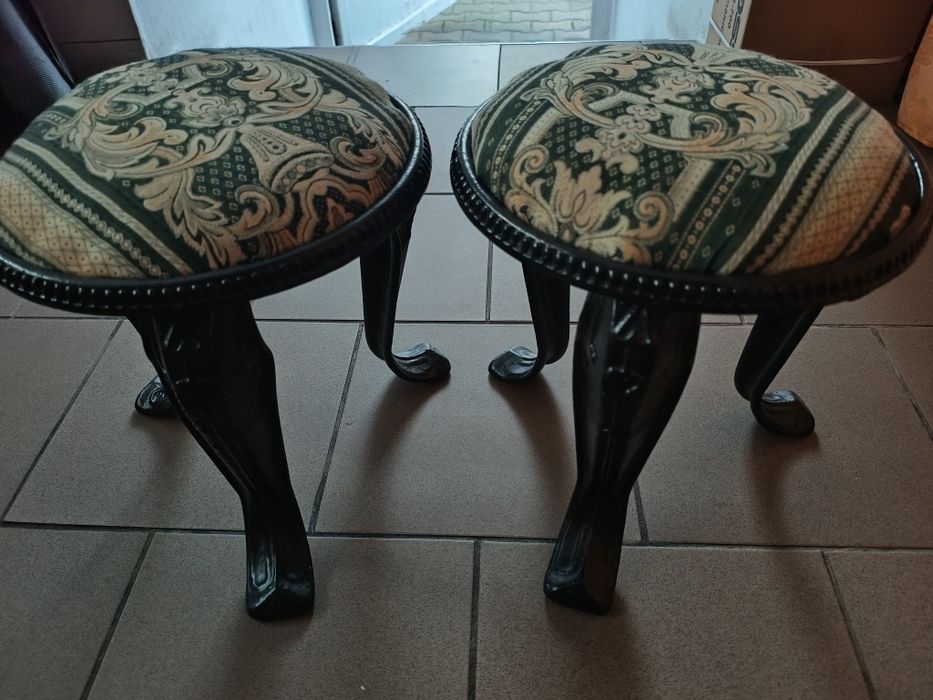 Metalowe taborety stare czasy PRL retro vintage