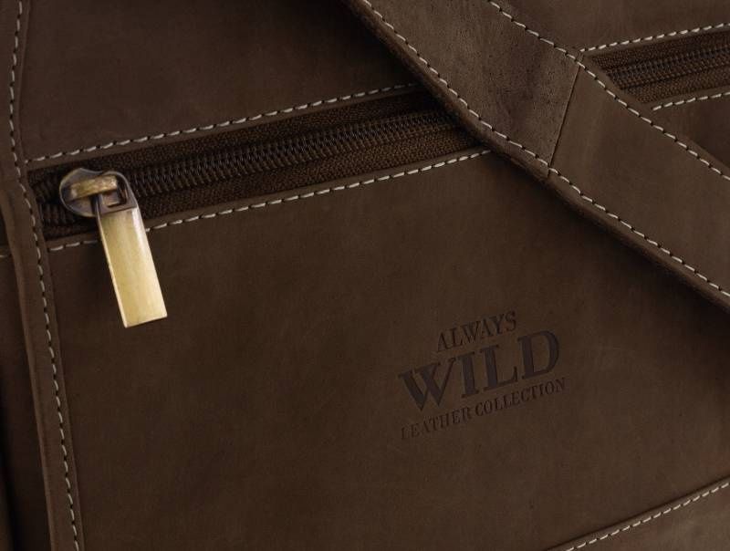 skórzana męska listonoszka na ramię - always wild