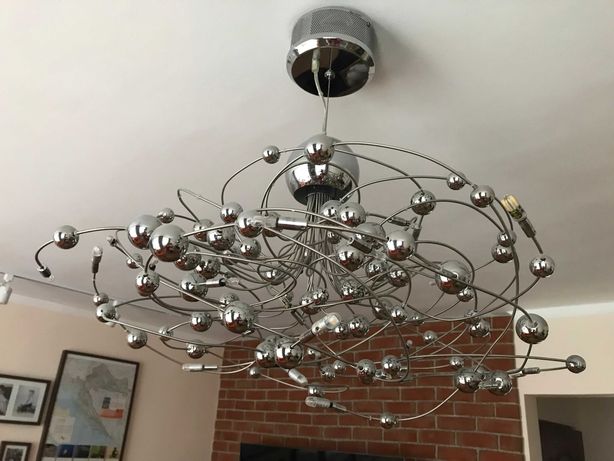 Paul Neuhaus lampa sufitowa, srebrne bombki, kosmos, salon, cudo HIT!