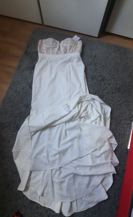 Suknia balowa ślubna bez ramion Jarlo Simren r. 44