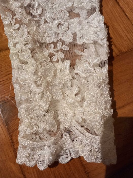 Bolerko ślubne z hiszpanskiej koronki ivory 38 M