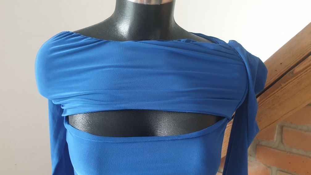 Femme Luxe, Nowa niebieska sukienka mini z wycięciami