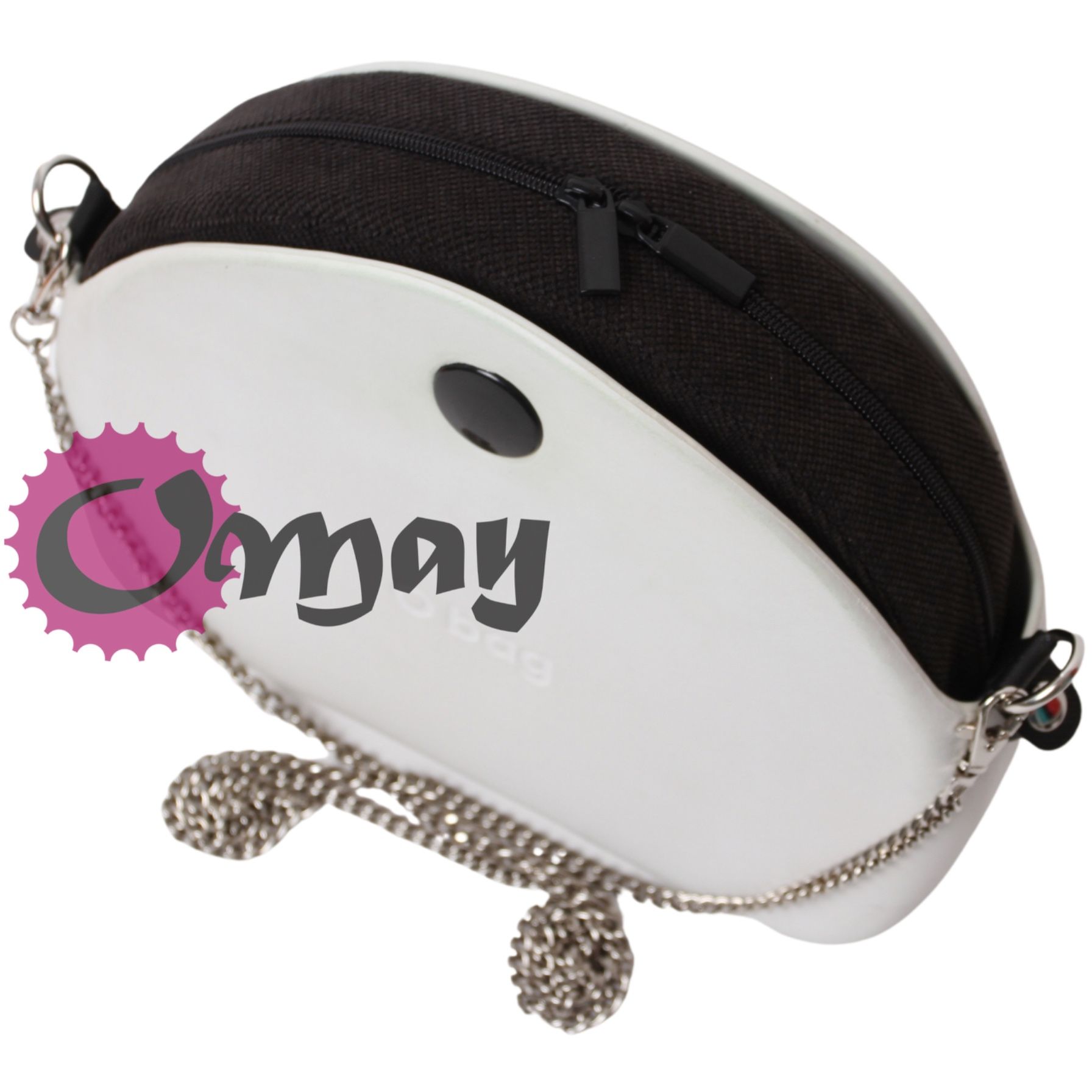 Czarny Welur organizer do OBAG MOON LIGHT struktura 2 kieszenie OMAY