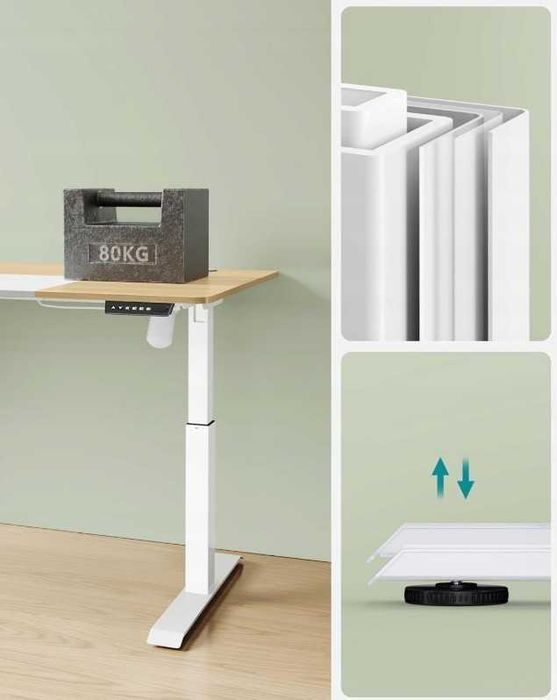 Biurko z elektrycznie regulowaną wysokością, ergonomiczne regulowane