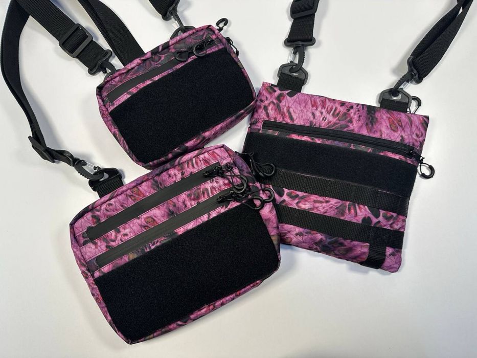 Сумка бананка органайзер барсетка під шеврон рожева