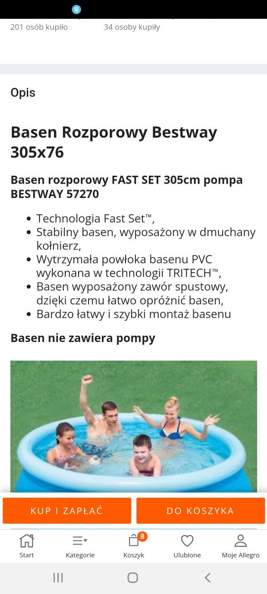 Basen używany Bestway