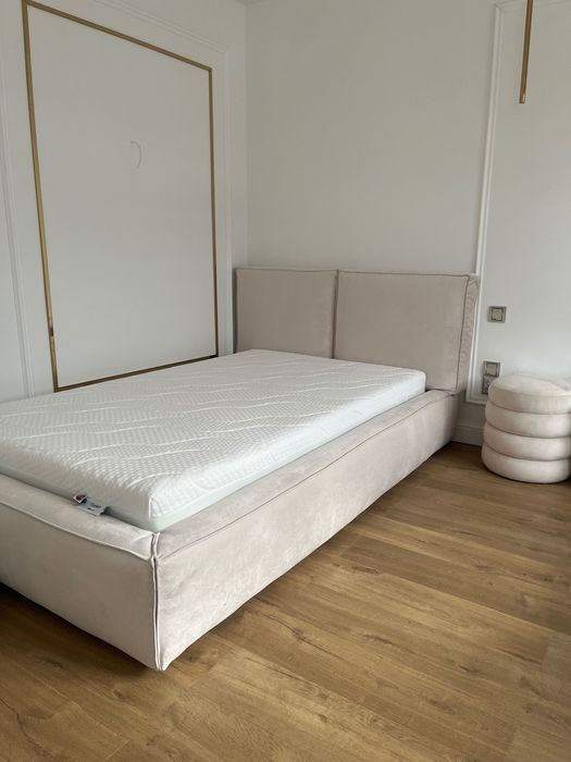 Okazja !Beżowe luksusowe Łóżko Cushion z pojemnikiem do przechowywania