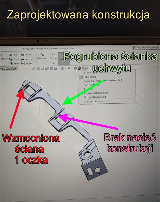 Mocowania zderzaka Alfa Romeo Giulia Druk 3D 2 szt