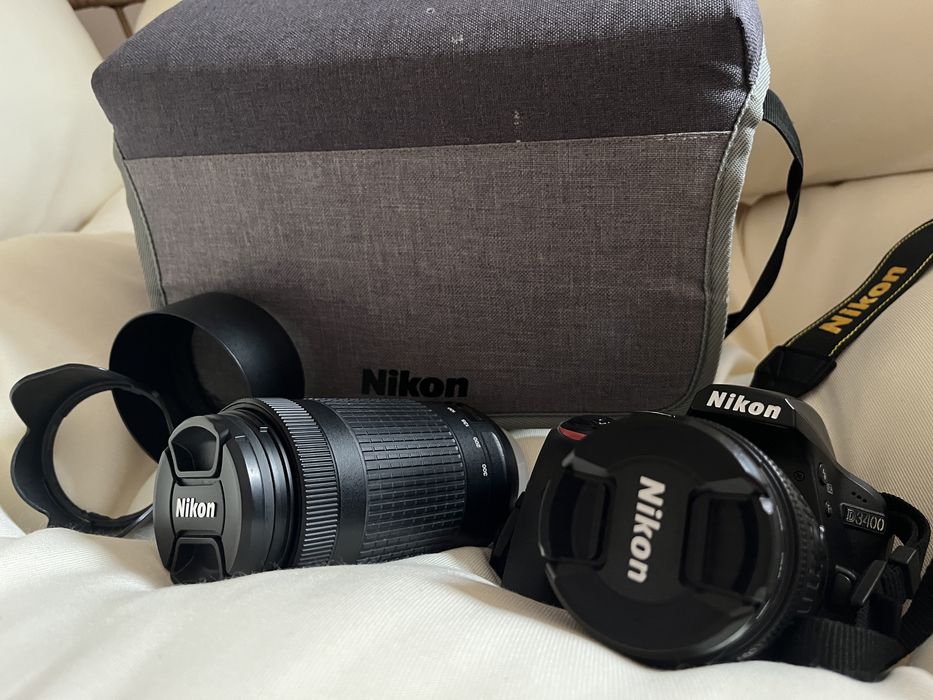 Aparat lustrzanka Nikon D3400 + 2 obiektywy