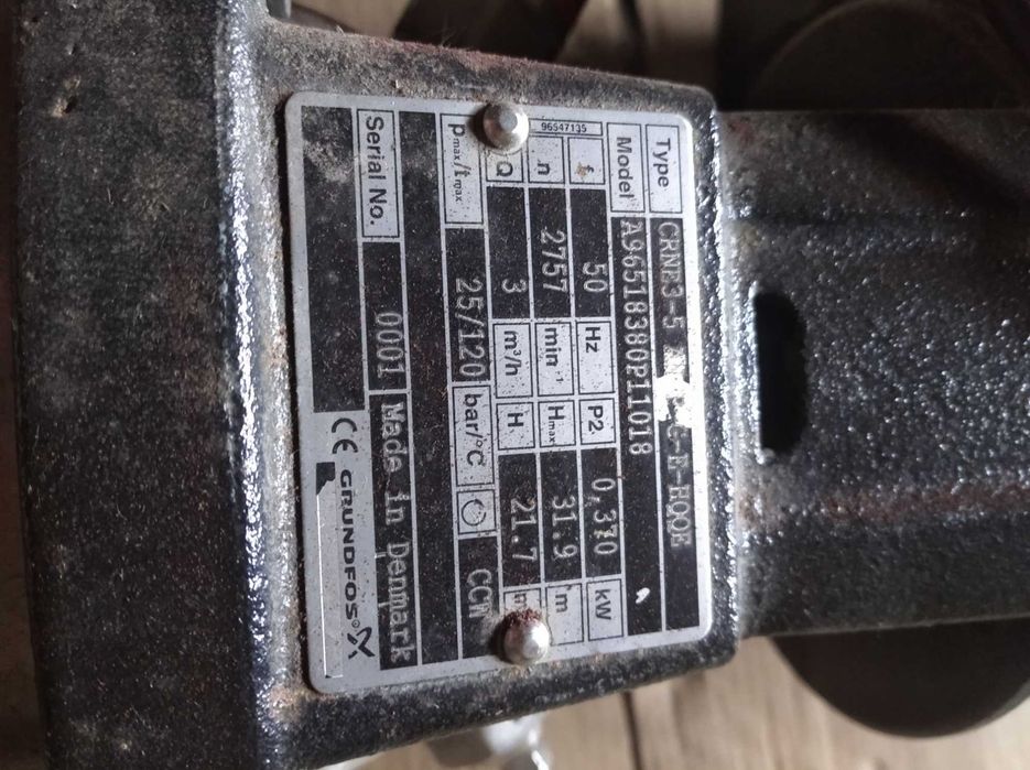 Pompa Grundfos CRNE3-5 50Hz, H31,9m, 3m3/h, 25 Bar