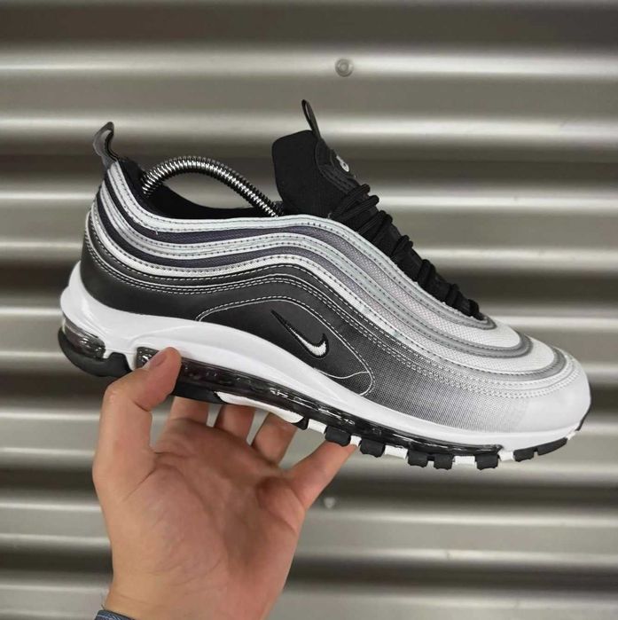 Мужские кроссовки Nike с рефлективом Найк черно белые