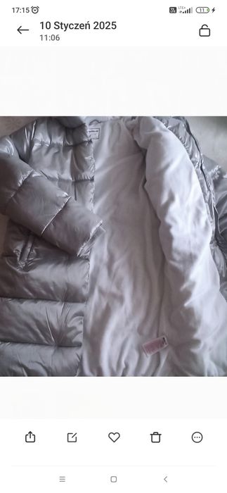 Kurtka zimowa dziewczęca Minoti, rozmiar 158/164 kolor srebrny, 13, 14