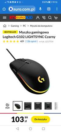 myszka gamingowa logitech g102 lightsync