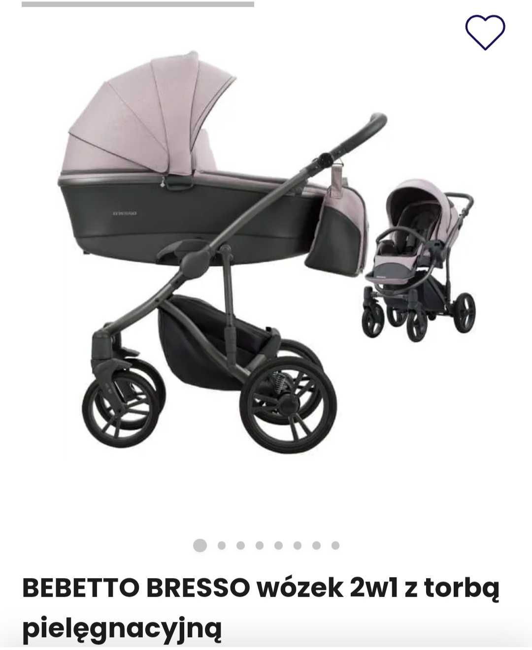 Wózek 2w1 z torbą pielęgnacyjną BEBETTO BRESSO