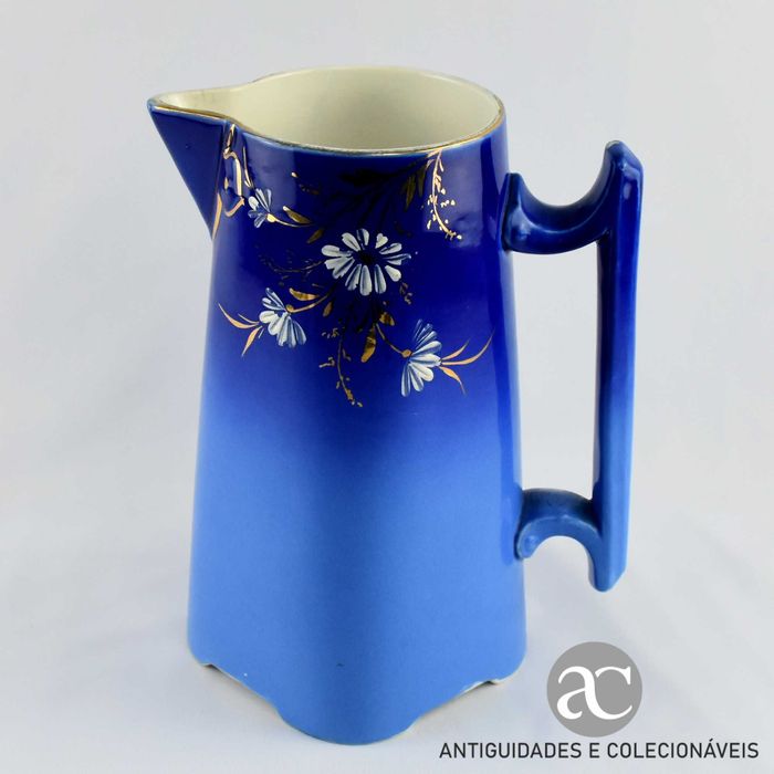 Jarro / Caneca Faiança pintada à mão, Sarreguemines (1868 a 1919)