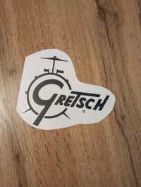 Naklejka czarna 15x13 cm z logo GRETSCH na naciąg perkusyjny