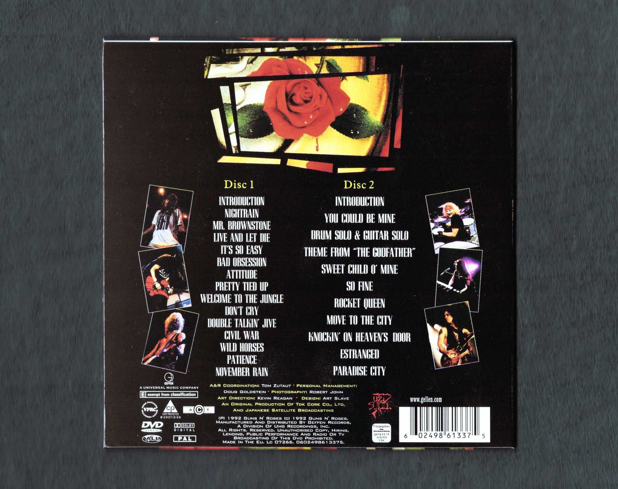 europejskie wydanie 2DVD Guns N' Roses koncert z Tokio