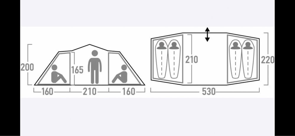 Палатка 4-местная Outventure Tourist tent TWIN SKY 4