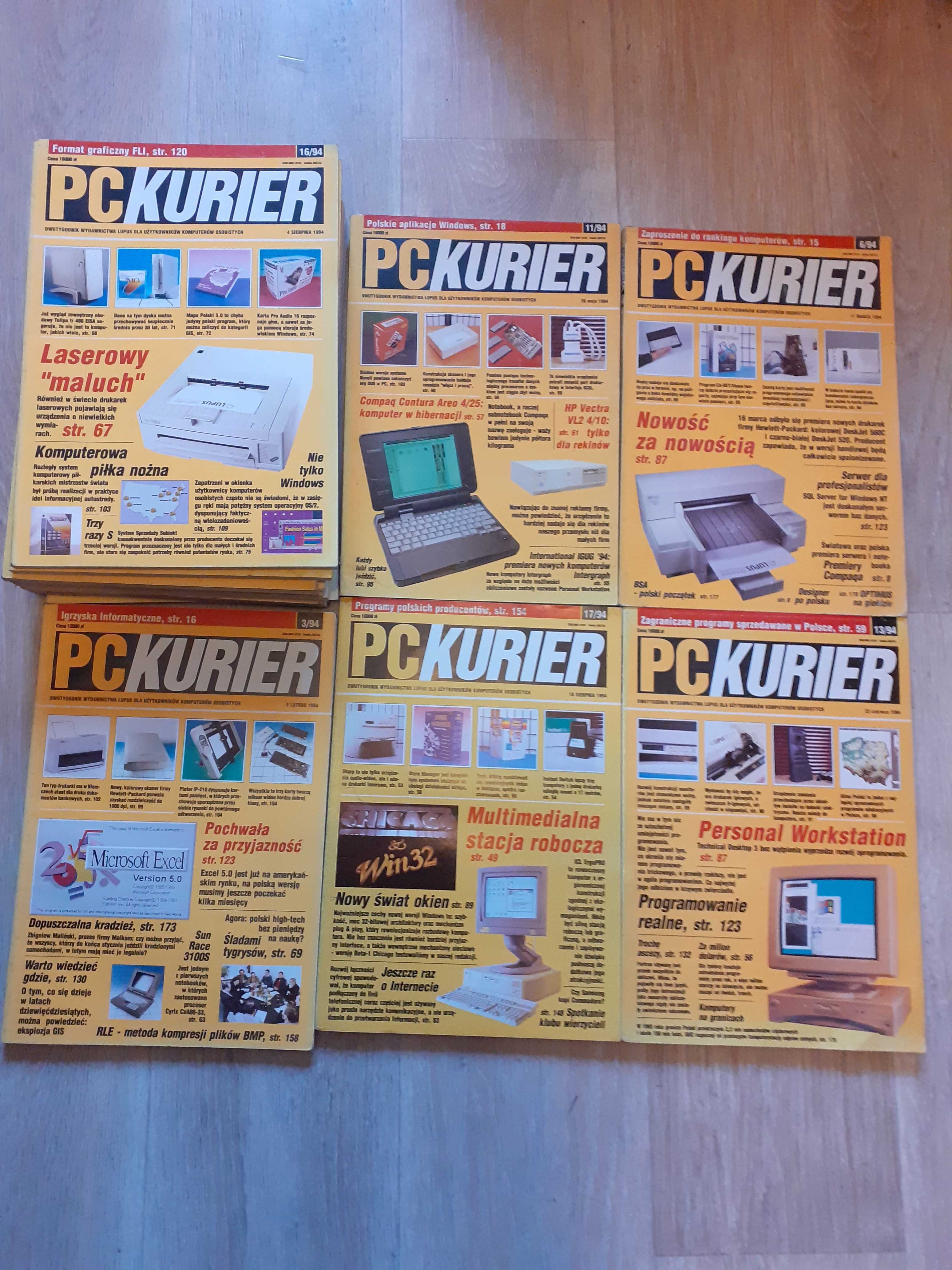 PC kurier czasopismo, zestaw 14 sztuk rocznik 1994 bdb