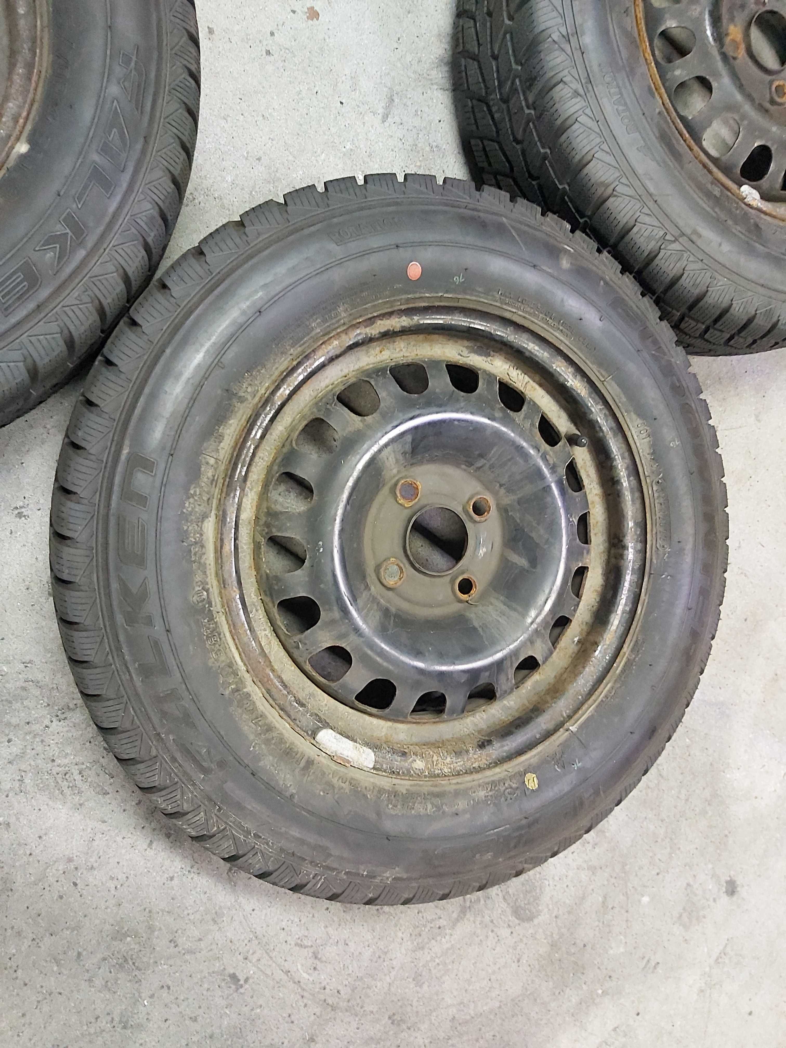 185/70/14 Falken Zimowe 8,8mm bieżnika dot 2022 + felgi 4x100 #K030