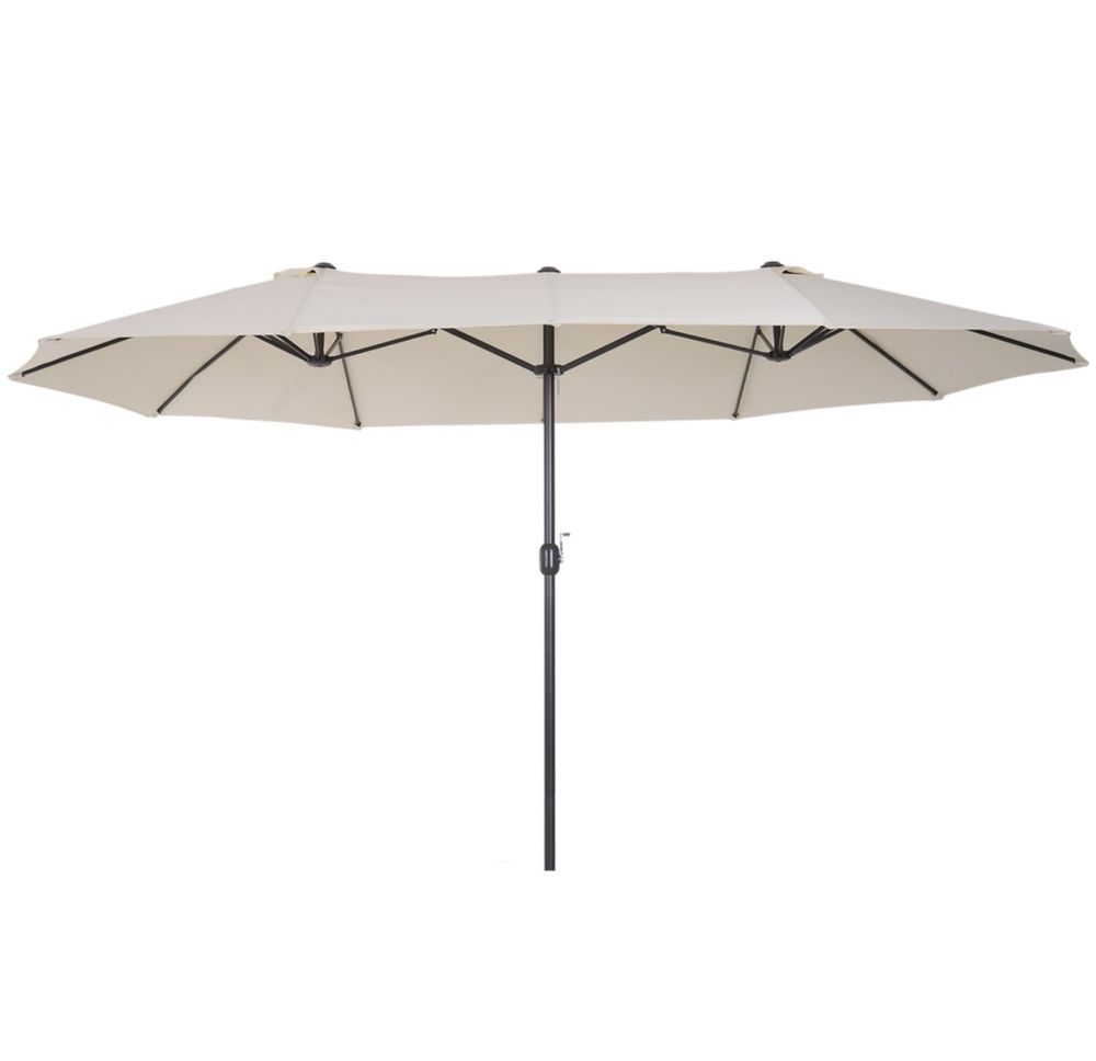 Podwójny parasol ogrodowy beżowy