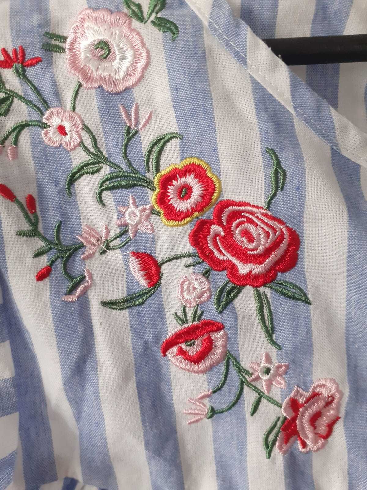 Bluzeczka boho paski hafty Shein S