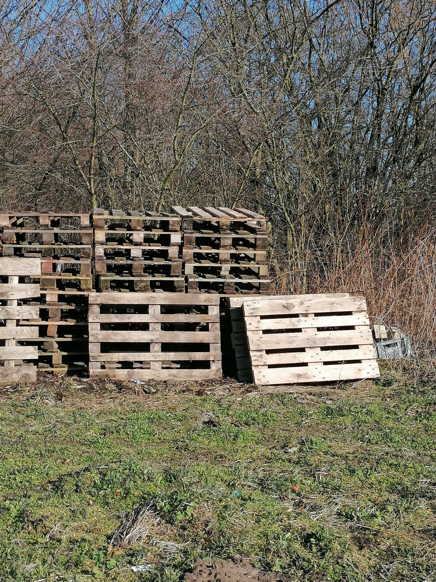 Palety po ziemi ogrodowej