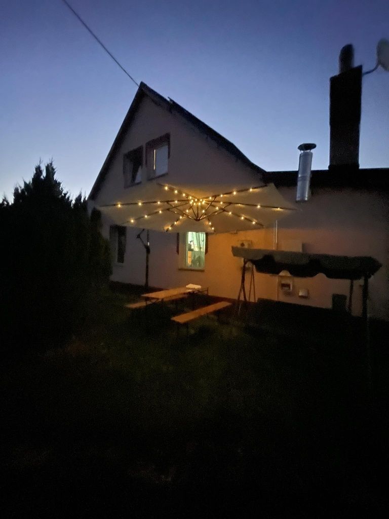 Parasol ogrodowy 300cm  i 350cm z podświetleniem LED na lampę solarną