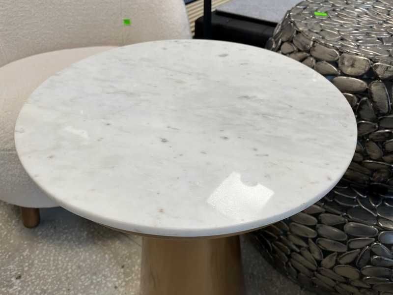 Okrągły stolik pomocniczy Mila z marmurowym blatem Ø42H57cm Safavieh