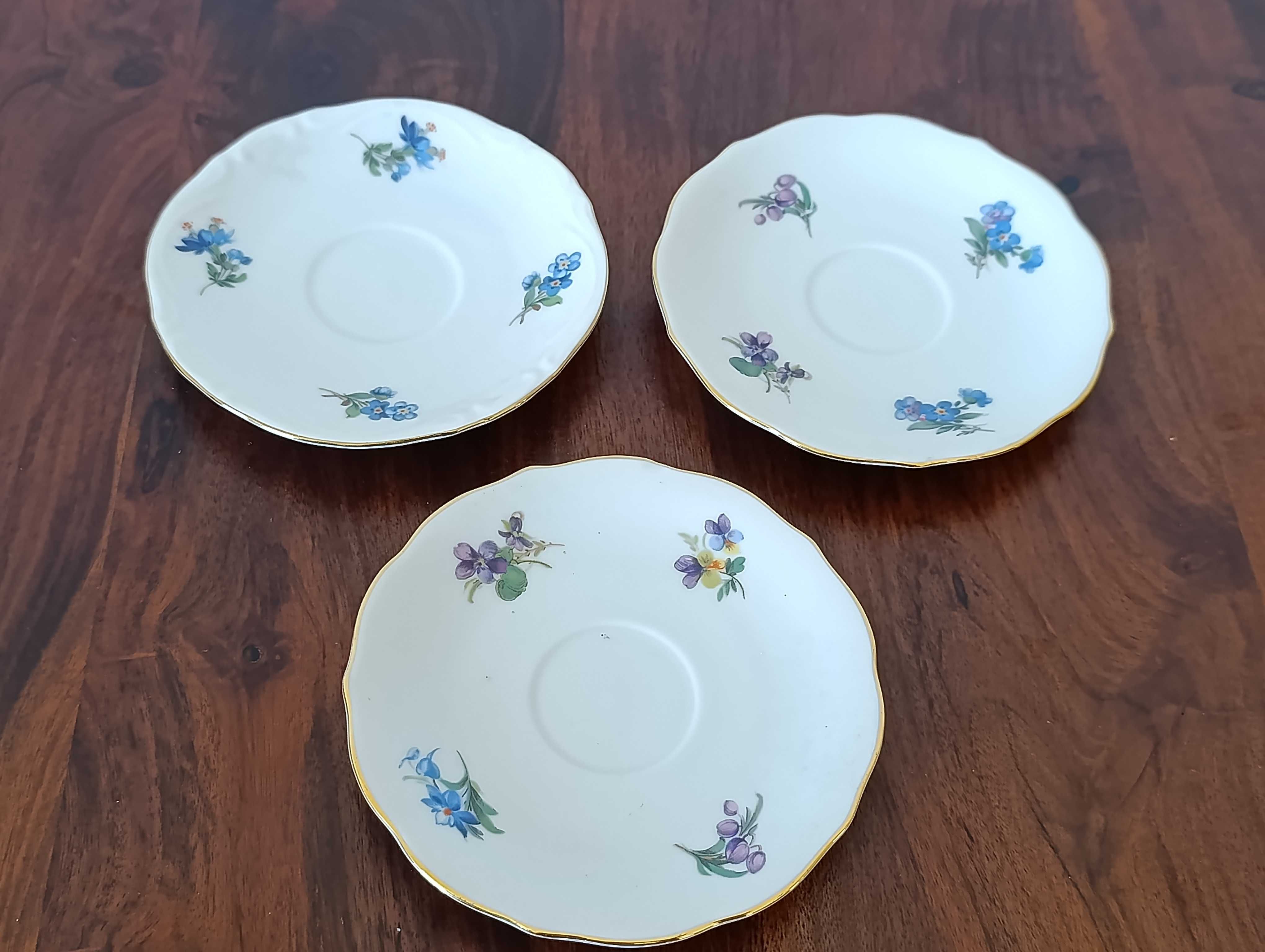 Tirschenreuth postawka spodek porcelana mokka 3 szt