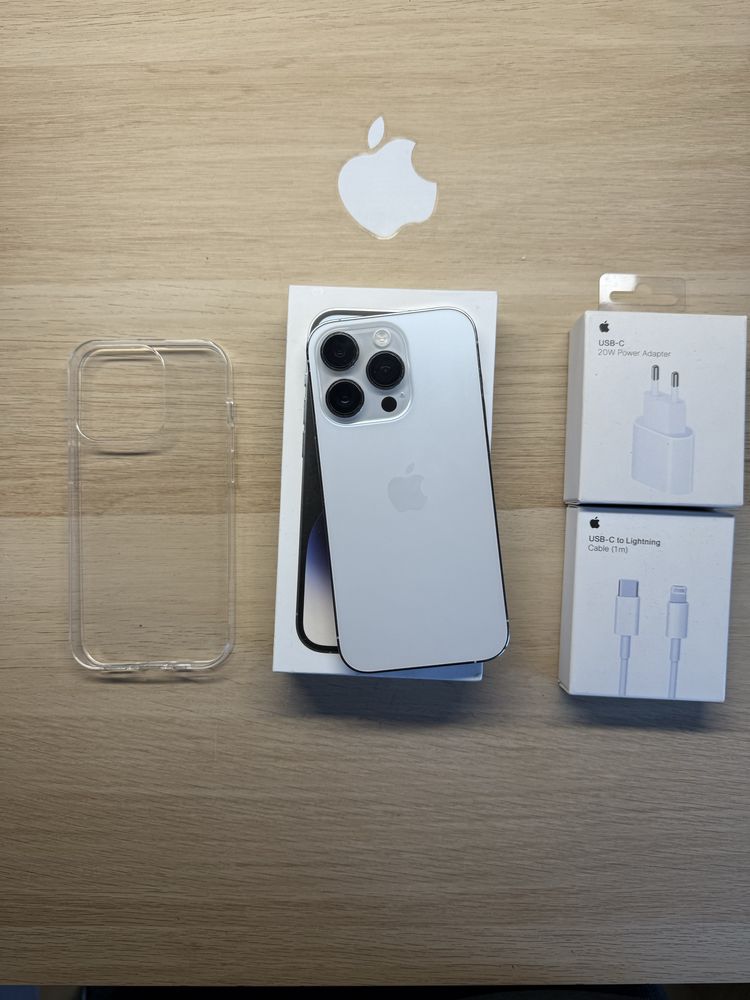 iPhone 14 Pro 128gb srebnry bateria 100% komplet