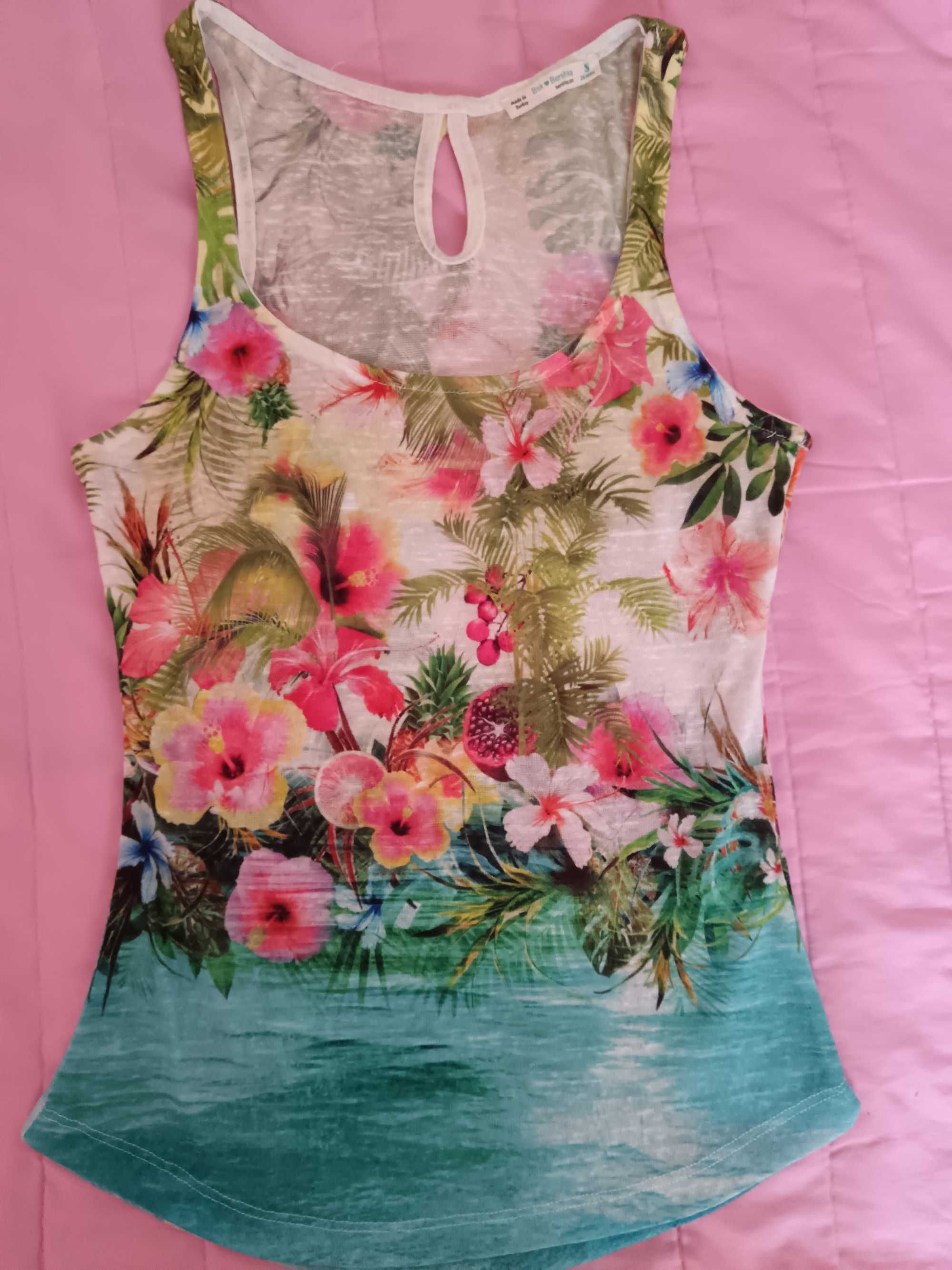 Top colorido floral S