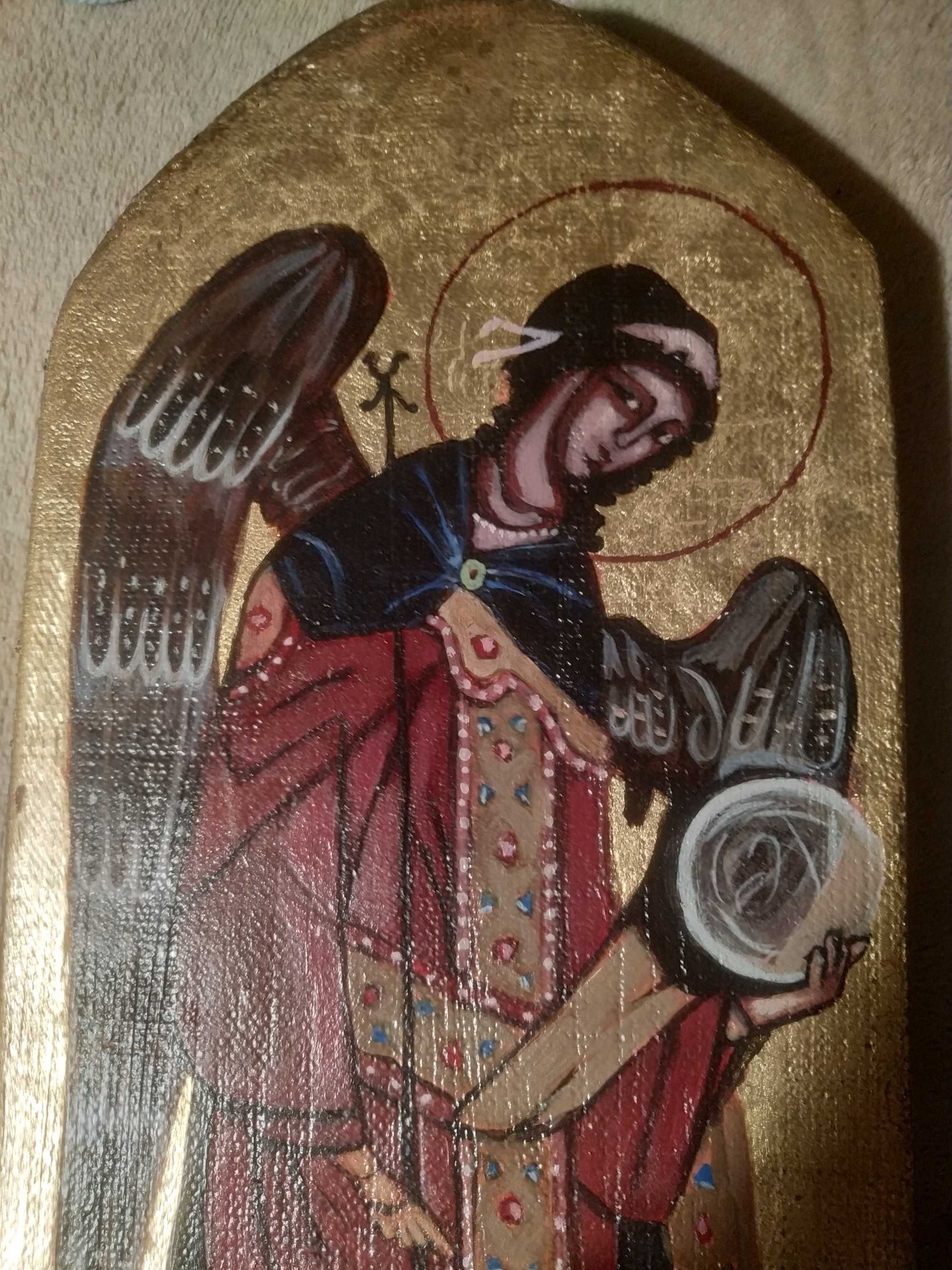 Archanioł Michał . Ikona, obraz na desce ręcznie malowany.