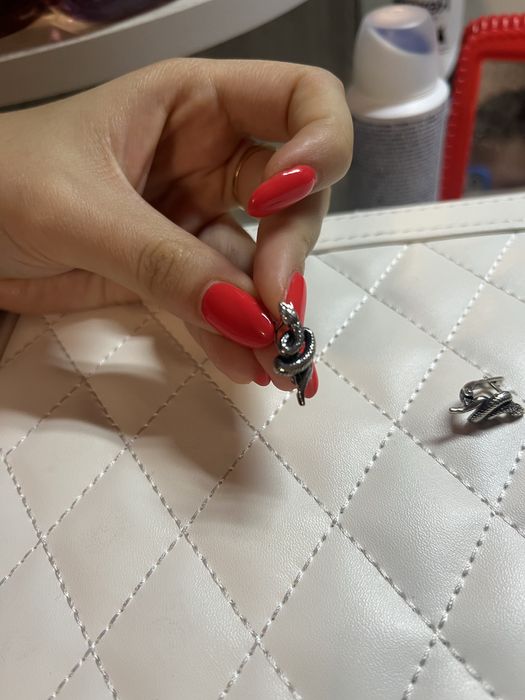 Сережки срібні, срібло, сережки змійки, змія